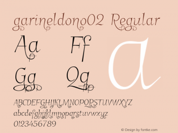 garineldono02 Regular Version 0.24 Font Sample