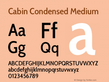 Cabin Condensed Medium Version 1.006图片样张