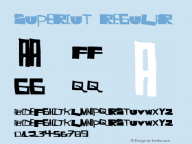 SuperCut Regular Version 1.00 November 19, 2012, initial release Font Sample