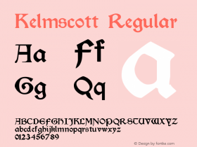 Kelmscott Regular Version Altsys Fontographer图片样张