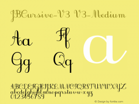 JBCursive-V3 V3-Medium Version 3.000 Font Sample