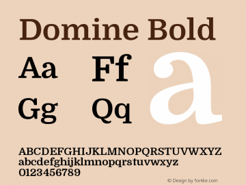 Domine Bold Version 1.000; ttfautohint (图片样张