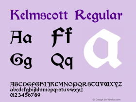 Kelmscott Regular Altsys Fontographer 3.5  10/24/92图片样张