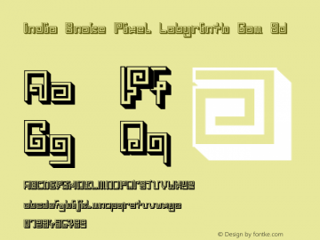 India Snake Pixel Labyrinth Gam 3d Version 1.000 Font Sample