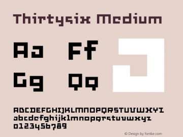 Thirtysix Medium Version 2.000 Font Sample
