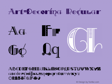 Art-Decorina Regular Version 0.000 2008 initial release Font Sample