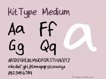 kitType Medium Version 001.000 Font Sample