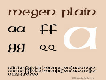 Megen Plain 001.001 Font Sample