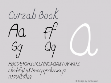 Curzab Book Version 1.000 Font Sample