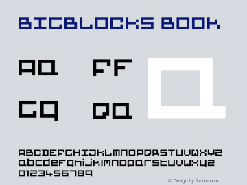 BIGBLOCKS Book Version 1.0 Font Sample