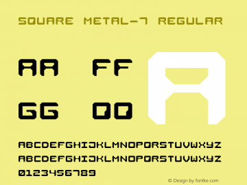 Square Metal-7 Regular Version 1.000 Font Sample