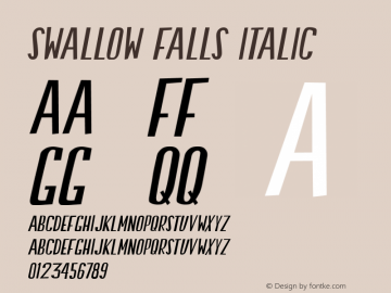 Swallow Falls Italic Unknown Font Sample