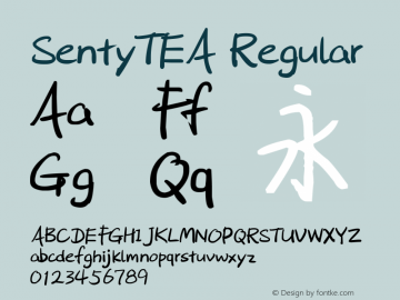 SentyTEA Regular Version 1.00 September 3, 2013, initial release Font Sample