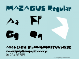 MAZAGUS Regular Version 1.00 January 5, 2013, initial release图片样张