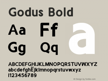 Godus Bold Version 1.00 Font Sample