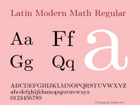 Latin Modern Math Regular Version 1.958 Font Sample