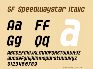 SF Speedwaystar Italic Version 2.0图片样张