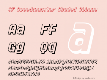 SF Speedwaystar Shaded Oblique v1.0 - Freeware Font Sample