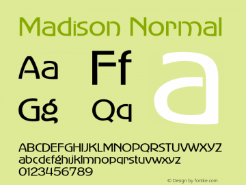 Madison Normal 1.000 Font Sample