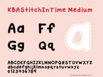 KBAStitchInTime Medium Version 001.000 Font Sample