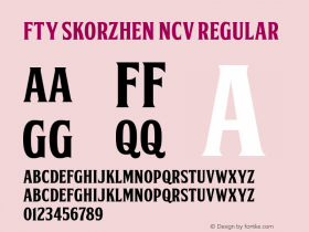 FTY SKORZHEN NCV Regular Unknown Font Sample