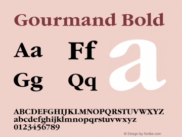 Gourmand Bold Version 001 Font Sample