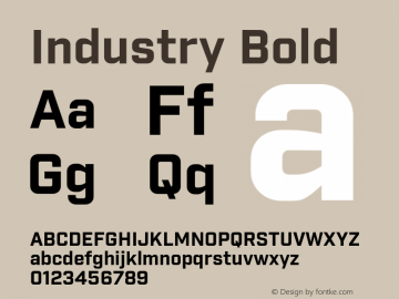 Industry Bold Version 1.001;PS 001.001;hotconv 1.0.56 Font Sample