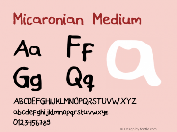 Micaronian Medium Version 001.000 Font Sample