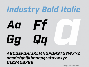 Industry Bold Italic Version 1.001;PS 001.001;hotconv 1.0.56图片样张