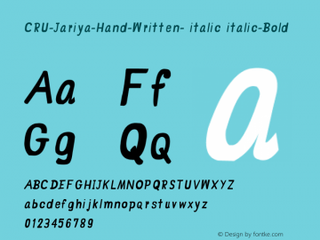 CRU-Jariya-Hand-Written- italic italic-Bold Version 0.004图片样张