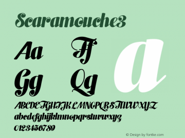 Scaramouche3 ☞ Version 1.000;com.myfonts.fenotype.scaramouche.regular3.wfkit2.3VZ7 Font Sample