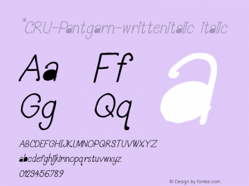 *CRU-Pantgarn-writtenitalic italic Version 0.100图片样张