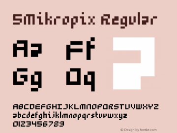 5Mikropix Regular Version 1.0 Font Sample