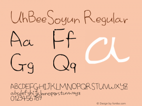 UhBeeSoyun Regular Version 1.00 March 5, 2013, initial release Font Sample