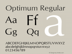 Optimum Regular Version 1 Font Sample