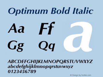 Optimum Bold Italic Version 1图片样张