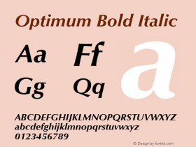 Optimum Bold Italic Version 1 Font Sample