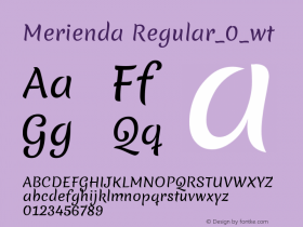 Merienda Regular_0_wt Version 1.001 Font Sample