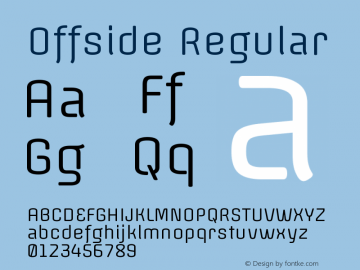 Offside Regular Version 1.001 Font Sample