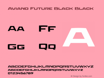 Aviano Future Black Black Unknown Font Sample