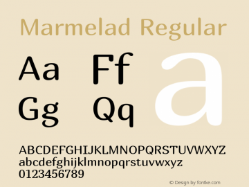 Marmelad Regular Version 1.000 Font Sample