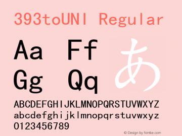 393toUNI Regular Unknown Font Sample