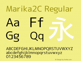 Marika2C Regular Version 1.047 Font Sample