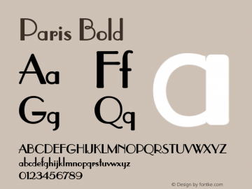 Paris Bold 1.0 Wed Jul 28 18:42:17 1993 Font Sample