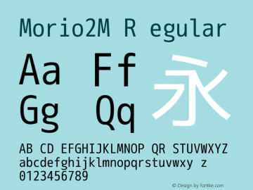 Morio2M Regular Version 1.061 Font Sample