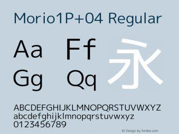 Morio1P+04 Regular Version 1.061 Font Sample