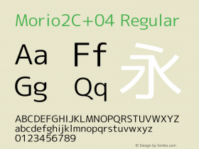 Morio2C+04 Regular Version 1.061 Font Sample