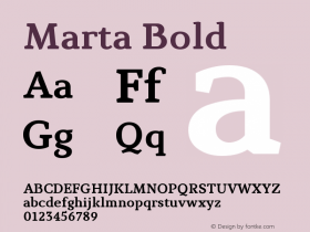 Marta Bold Version 1.000 2012 initial release Font Sample