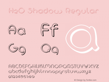 H2O Shadow Regular Version 4.002 Font Sample