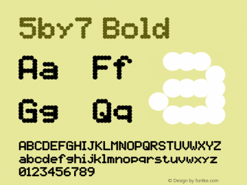 5by7 Bold Unknown Font Sample